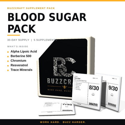 Blood Sugar Pack - BuzzCraft container and numbered daily pouches
