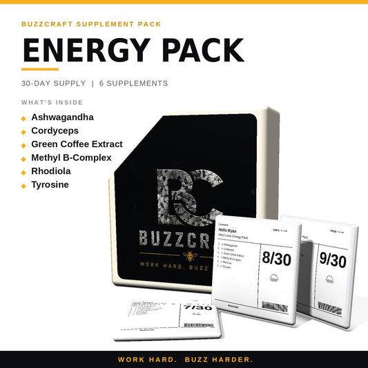 Energy Pack - BuzzCraft container and numbered daily pouches