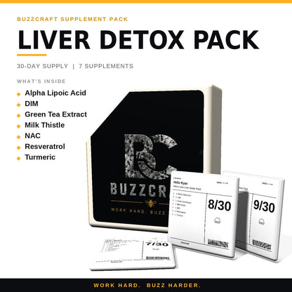 Liver Detox Pack - BuzzCraft container and numbered daily pouches