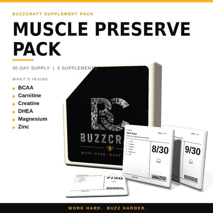 Muscle Preserve Pack - BuzzCraft container and numbered daily pouches