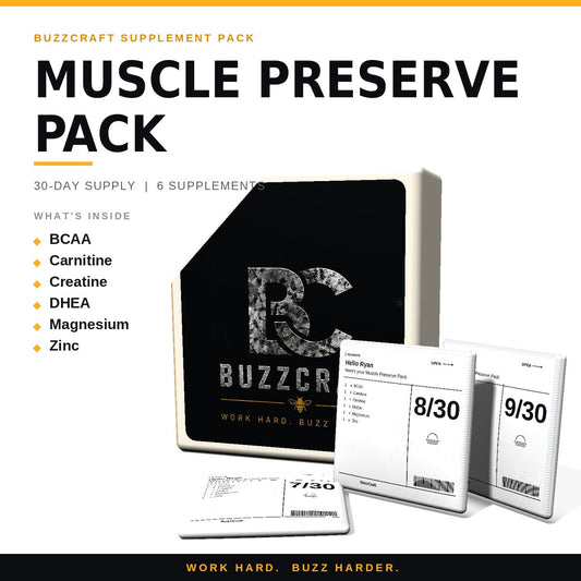 Muscle Preserve Pack - BuzzCraft container and numbered daily pouches