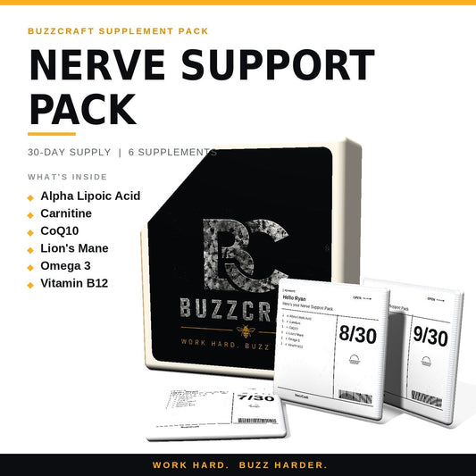 Nerve Support Pack - BuzzCraft container and numbered daily pouches