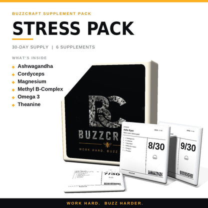 Stress pack - BuzzCraft container and numbered daily pouches